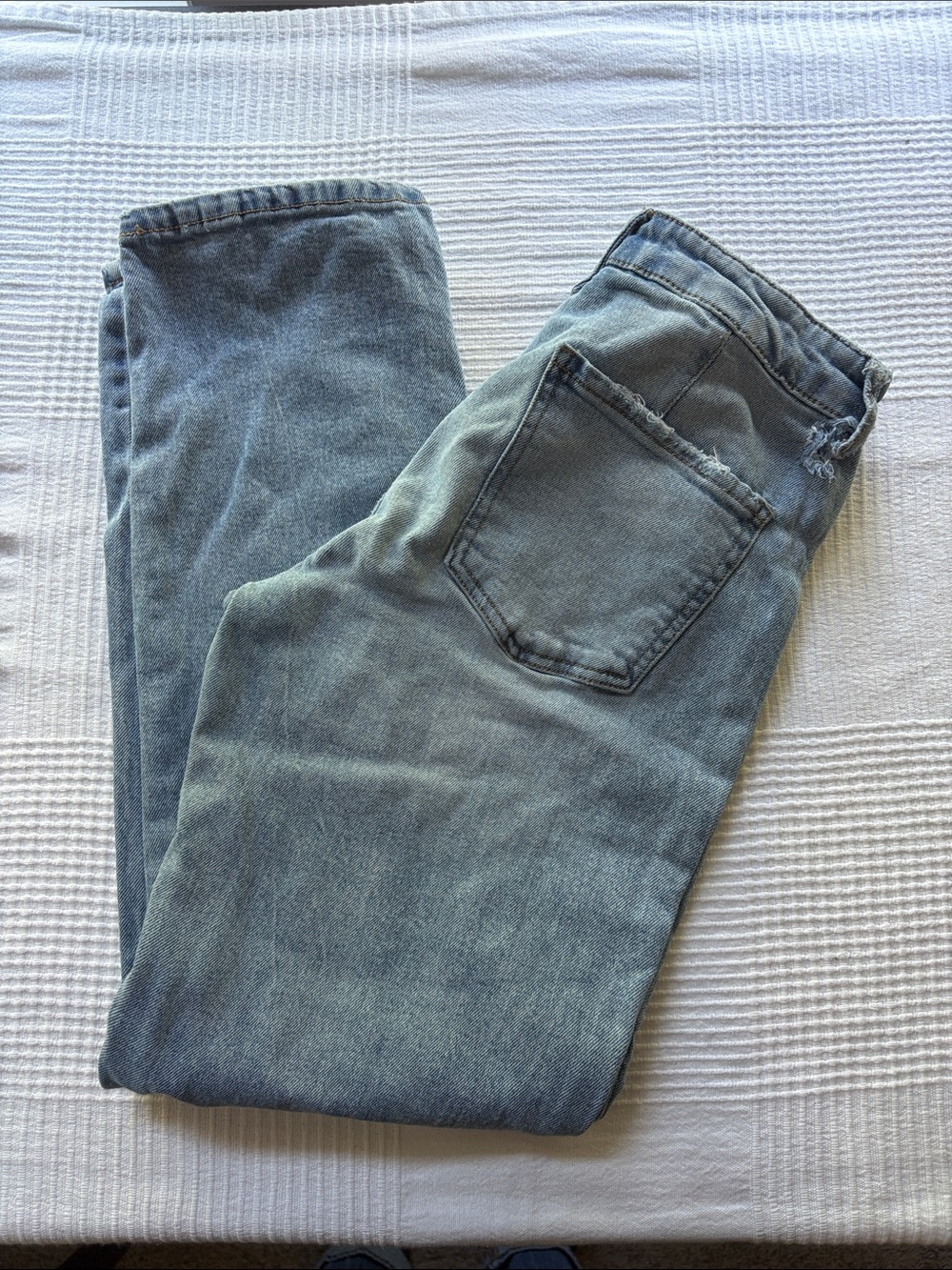 BCBGeneration Straight-Leg Jeans in Washed Blue